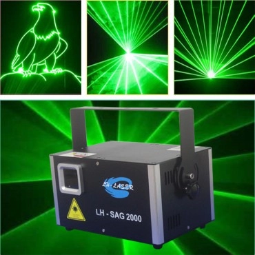 Free Shipping 2W Single Green Animation Laser Light