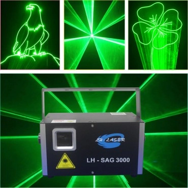 Free Shipping 3W Green Animation Laser Disco Light
