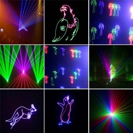 Free Shipping  8-10 Watts DMX512+ILDA SD Card RGB Animation Laser