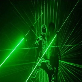 Free Shipping Recharge Dancing Green Double head Laser Sword