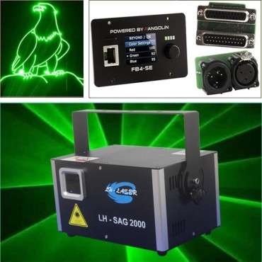 Free Shipping ILDA 2-5W Green Laser With FB4 Pangolin Quickshow 
